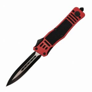 Cuchillo OTF de doble acción rojo y negro
