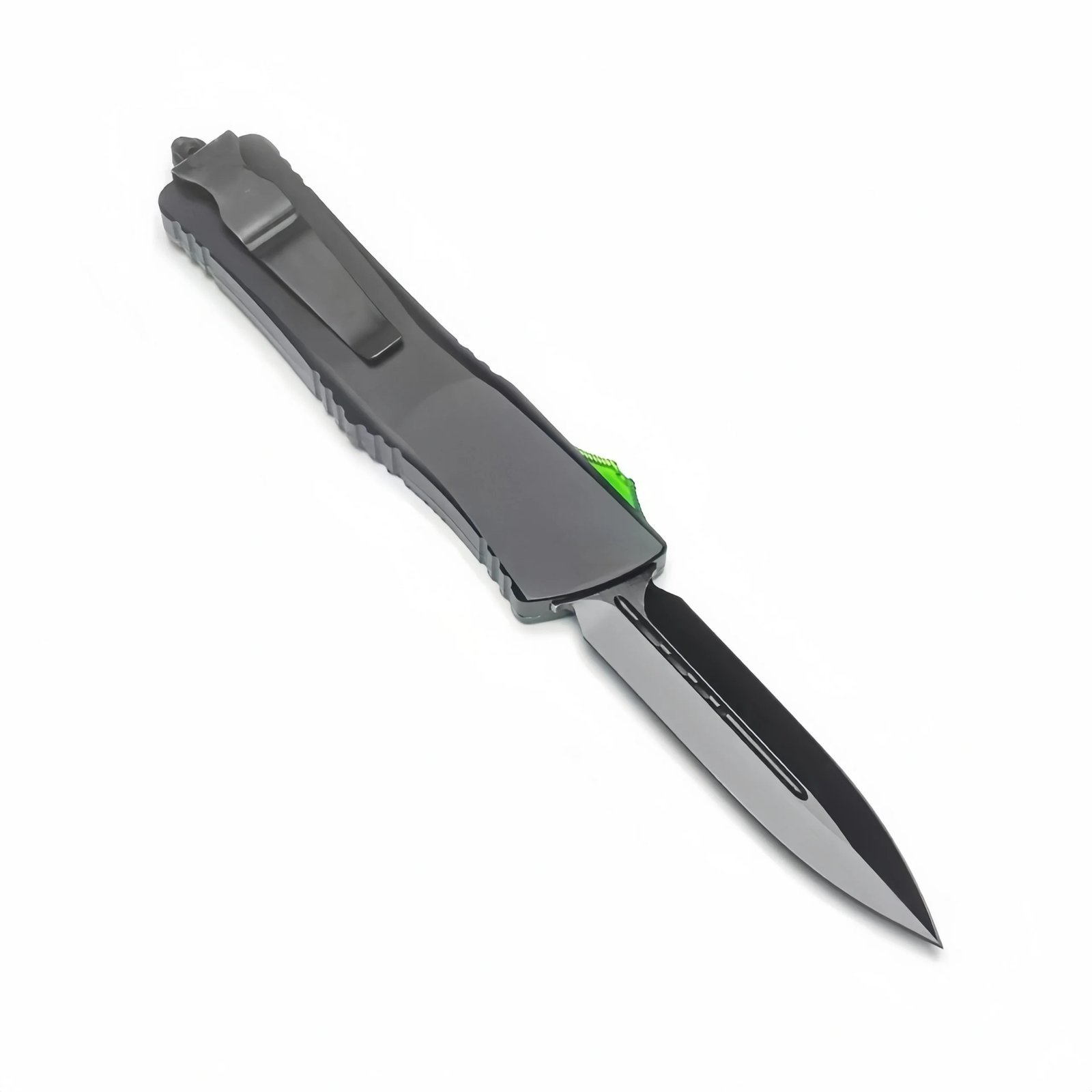 17066-main-white-clean.jpg Cuchillo OTF con mango transparente - Carcasa de polímero verde