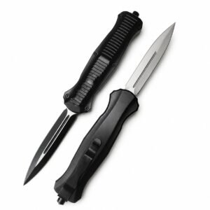 Cuchillo automático táctico OTF grande - Mango negro