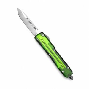 Cuchillo OTF con mango translúcido verde