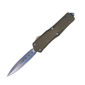Cuchillo OTF con hoja de plumas de 5,5 pulgadas, azul
