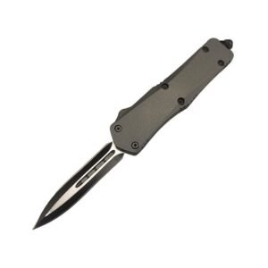 Cuchillo automático OTF de 4 pulgadas - Mango negro y borde recto