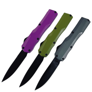 Cuchillo navaja OTF con mango de aluminio liso