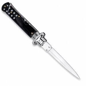 Cuchillo Stiletto plegable multifuncional con abridor de cajas
