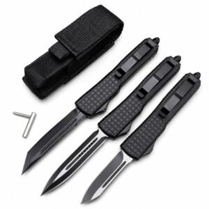 Cuchillo OTF de hoja negra Microtech Navy UT