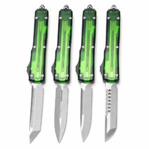 Cuchillo OTF con mango verde Microtech Clear UT
