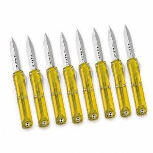 Cuchillo OTF transparente Microtech Dalong de tercera generación