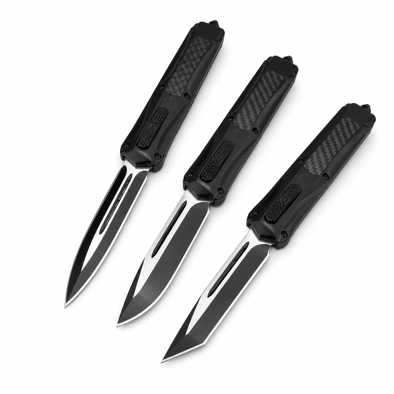 48745-main-white-clean.jpg Cuchillo OTF OTF de fibra de carbono Butterfly 3300 con mango de zinc