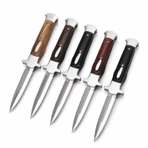 Cuchillo OTF de un solo filo con mango de calavera de salto recto AKC