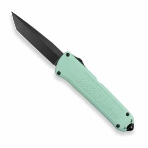 Butterfly 5370 Cuchillo OTF estilo vértice con cola de salto recta y mango verde