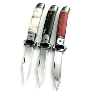 Navaja de apertura lateral con protector de mano abatible AKC de 8 pulgadas