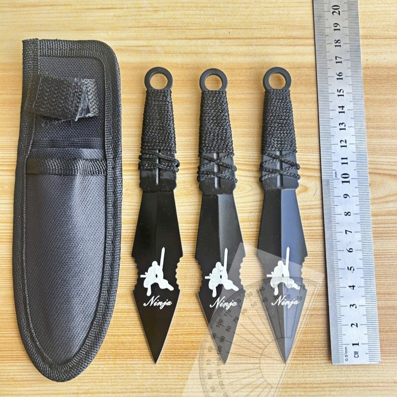 Juego de cuchillos arrojadizos de entrenamiento YF069 – 3 piezas, Negro Juego de cuchillos arrojadizos de entrenamiento YF069 – 3 piezas, Negro