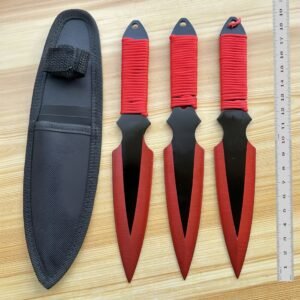 Juego de cuchillos arrojadizos de entrenamiento YF122 – 3 piezas, Detalle rojo